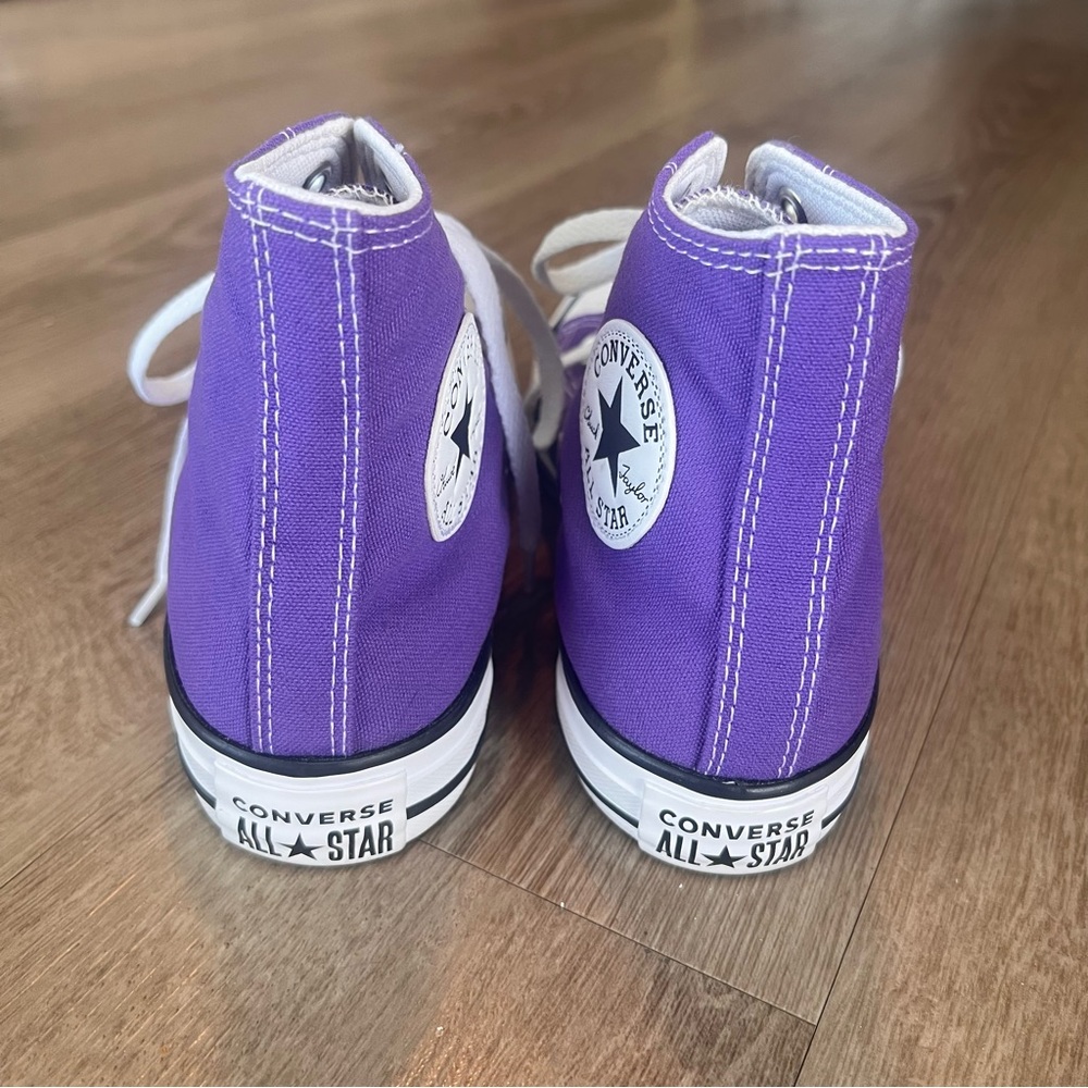 Converse Purple High Top Classic All Star Chuck Taylor Sneakers Women’s 6.5 - Picture 4 of 8